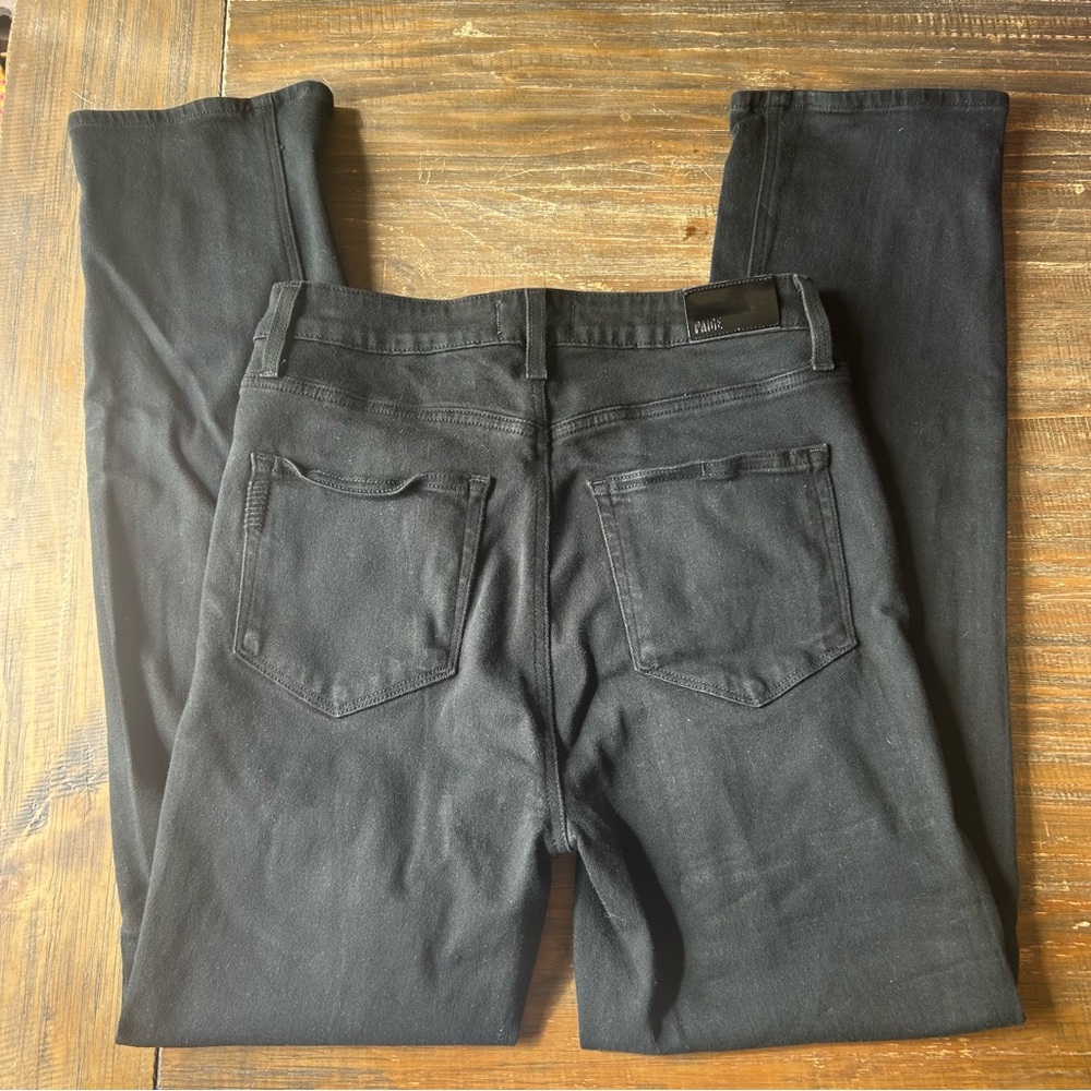 PAIGE Stella High Rise Straight Leg Jeans in Black Overdye - Size 28 - Picture 3 of 8